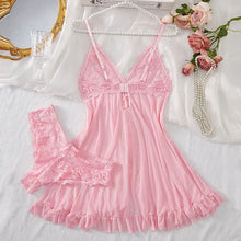 Cargar imagen en el visor de la galería, Lace Ruffle Babydoll Lingerie Set