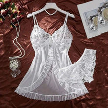Cargar imagen en el visor de la galería, Lace Ruffle Babydoll Lingerie Set