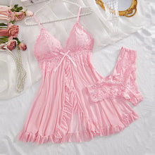 Cargar imagen en el visor de la galería, Lace Ruffle Babydoll Lingerie Set
