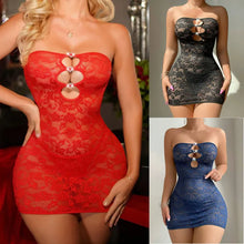 Cargar imagen en el visor de la galería, Strapless Lace Cut-Out Mini Dress