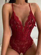 Cargar imagen en el visor de la galería, Floral Lace Deep-V Bodysuit
