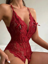 Cargar imagen en el visor de la galería, Floral Lace Deep-V Bodysuit
