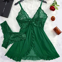 Cargar imagen en el visor de la galería, Lace Ruffle Babydoll Lingerie Set
