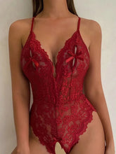 Cargar imagen en el visor de la galería, Floral Lace Deep-V Bodysuit
