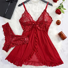 Cargar imagen en el visor de la galería, Lace Ruffle Babydoll Lingerie Set
