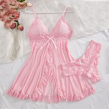 Cargar imagen en el visor de la galería, Lace Ruffle Babydoll Lingerie Set
