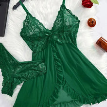 Cargar imagen en el visor de la galería, Lace Ruffle Babydoll Lingerie Set
